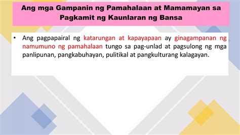 Ang mga Gampanin ng Pamahalaan at Mamamayan .